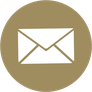 Icono de correo electronico en circulo dorado