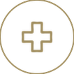Icono de cruz médica: salud